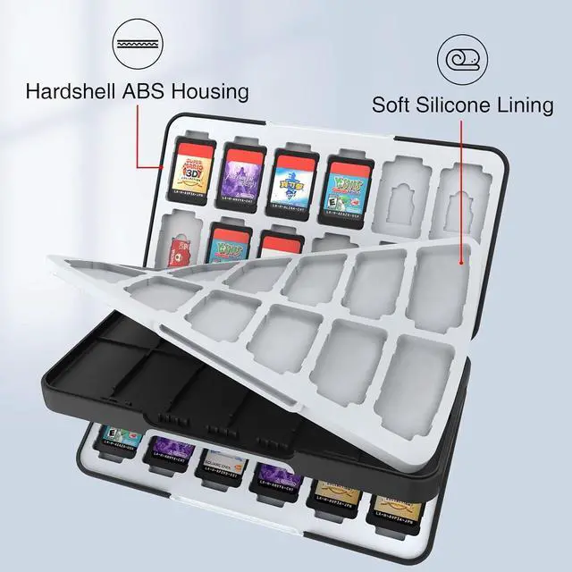 Alt view image 4 of 7 - HEIYING Game Card Case for Nintendo Switch & OLED,Customized Pattern Switch Lite Game Storage Case with 48 Games Cards Slots and 24 Micro SD Cards Slots