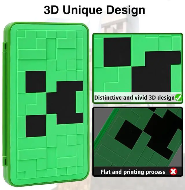 Alt view image 2 of 7 - TIKOdirect Game Card Case for Nintendo Switch 2 / Switch / SD Cards, Storage 24 Switch Game Cards Portable Holder Pretty Cute Hard Shell with Magenic Closure, Green