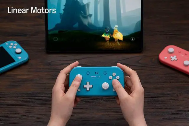 Alt view image 6 of 7 - 8Bitdo Lite 2 Bluetooth Controller with Motion Controls, Linear Motors Vibration, Joysticks, Triggers and D-pad, Wireless Gamepad for Switch/Switch 2, Android & Raspberry Pi (Turquoise)