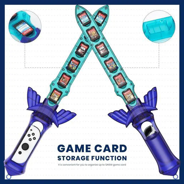 Alt view image 2 of 7 - Switch Sword Accessory, CODOGOY Skyward Sword Accessories Compatible with Switch Sports Chambara (Swordplay)/Legend of Zelda: Tears of the Kingdom/Skyward Sword HD,Game Card Storage Function(1 Pack)