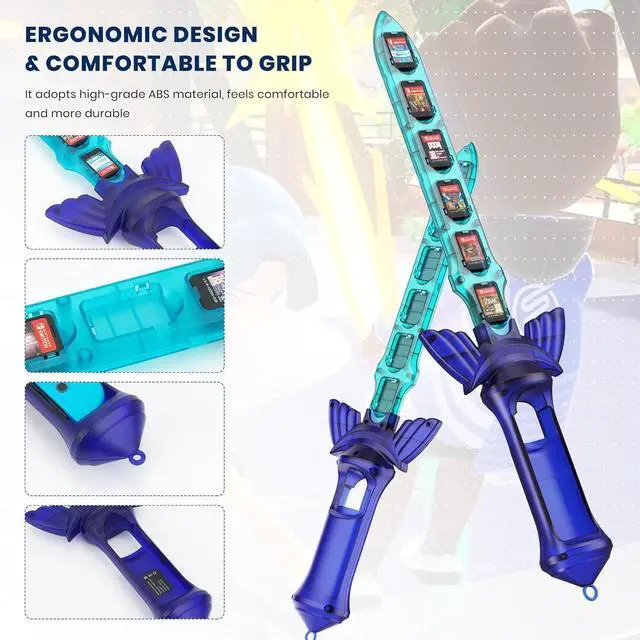 Alt view image 3 of 7 - Switch Sword Accessory, CODOGOY Skyward Sword Accessories Compatible with Switch Sports Chambara (Swordplay)/Legend of Zelda: Tears of the Kingdom/Skyward Sword HD,Game Card Storage Function(1 Pack)