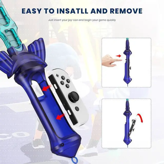 Alt view image 7 of 7 - Switch Sword Accessory, CODOGOY Skyward Sword Accessories Compatible with Switch Sports Chambara (Swordplay)/Legend of Zelda: Tears of the Kingdom/Skyward Sword HD,Game Card Storage Function(1 Pack)