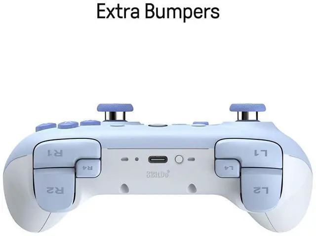 Alt view image 3 of 7 - 8Bitdo Ultimate 2C Hall Effect Joysticks Bluetooth Controller with Remappable L4/R4 Bumpers, 6-axis Motion Control, Rumble Vibration and Turbo Function for Switch/Switch 2 (Blue)