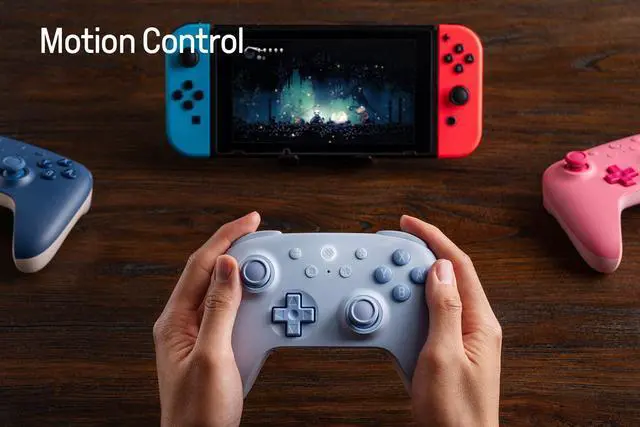 Alt view image 4 of 7 - 8Bitdo Ultimate 2C Hall Effect Joysticks Bluetooth Controller with Remappable L4/R4 Bumpers, 6-axis Motion Control, Rumble Vibration and Turbo Function for Switch/Switch 2 (Blue)