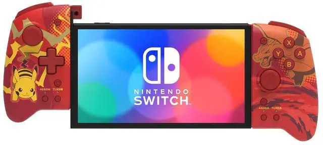 Alt view image 3 of 5 - HORI Nintendo Switch Split Pad Pro (Pikachu & Charizard) - Ergonomic Controller for Handheld Mode - Officially Licensed by Nintendo & Pokémon