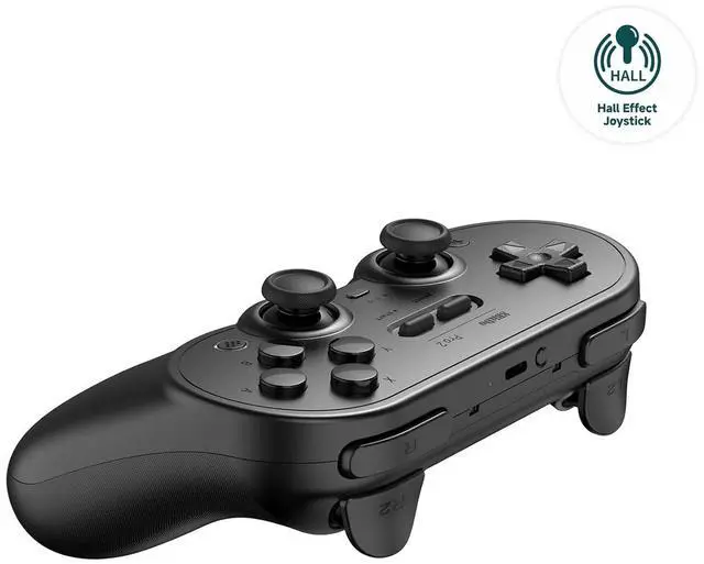 Alt view image 2 of 7 - 8Bitdo Pro 2 Wireless Bluetooth Controller with Travel Case, Hall Effect Joystick Update, Retro Gamepad for Switch/Switch 2, PC, Android, and Steam Deck & Apple (Black Edition)