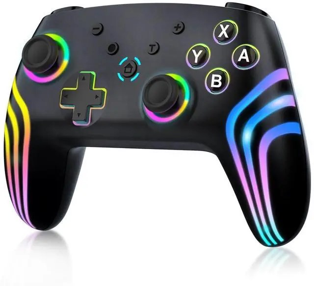 Main image of MYSTILUCK Wireless Pro Controller for Switch/Switch 2/Lite/OLED/PC, Gamepad with 7 Color-Changing RGB Lighting/Dual Vibration/6-Axis Gyroscope/Turbo, Ergonomically Designed Precise Joystick