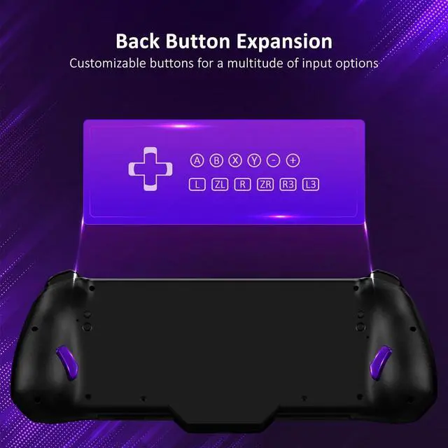 Alt view image 5 of 7 - NexiGo Hall Effect Gripcon (No Drift, No Deadzone) with Hall Sensing Joystick for Switch/Switch OLED, Adjustable RGB Light, 6-Axis Gyro, Turbo, Mapping (Cosmic Nebula)