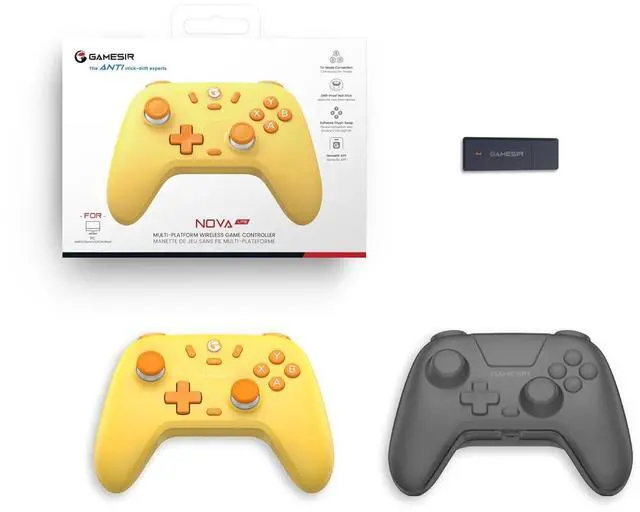Alt view image 6 of 6 - GameSir Nova Lite Wireless Controller  2.4G & Bluetooth Gamepad for Windows PC, iPhone, Android, Switch & Steam Deck  Hall Effect Triggers, Turbo Function, Rumble Vibration (Golden Yellow)