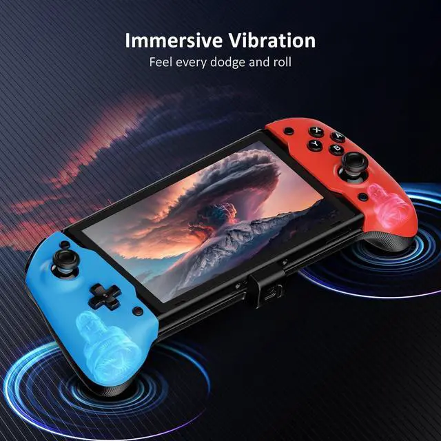 Alt view image 5 of 7 - NexiGo Hall Effect Gripcon (No Drift, No Deadzone) with Hall Sensing Joystick for Nintendo Switch/Switch OLED, Ergonomic Handheld Mode, 6-Axis Gyro, Mapping Function, Classic