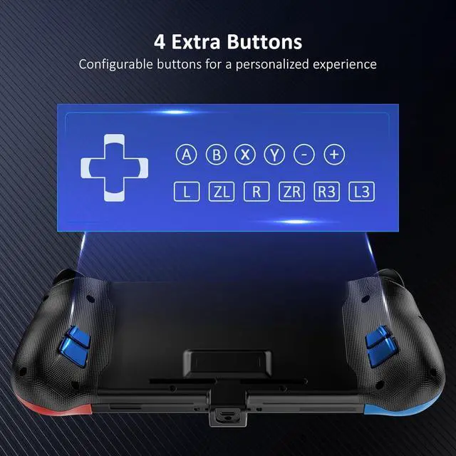 Alt view image 6 of 7 - NexiGo Hall Effect Gripcon (No Drift, No Deadzone) with Hall Sensing Joystick for Nintendo Switch/Switch OLED, Ergonomic Handheld Mode, 6-Axis Gyro, Mapping Function, Classic
