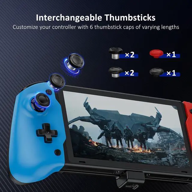 Alt view image 7 of 7 - NexiGo Hall Effect Gripcon (No Drift, No Deadzone) with Hall Sensing Joystick for Nintendo Switch/Switch OLED, Ergonomic Handheld Mode, 6-Axis Gyro, Mapping Function, Classic