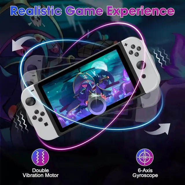 Alt view image 3 of 7 - FFSTARYM Compatible with Nintendo Switch Controller, Upgraded Switch Controllers for Switch/Lite/OLED, with/Dual Vibration/Motion/Wake-up/Screenshot (WHITE)