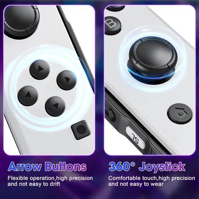 Alt view image 4 of 7 - FFSTARYM Compatible with Nintendo Switch Controller, Upgraded Switch Controllers for Switch/Lite/OLED, with/Dual Vibration/Motion/Wake-up/Screenshot (WHITE)