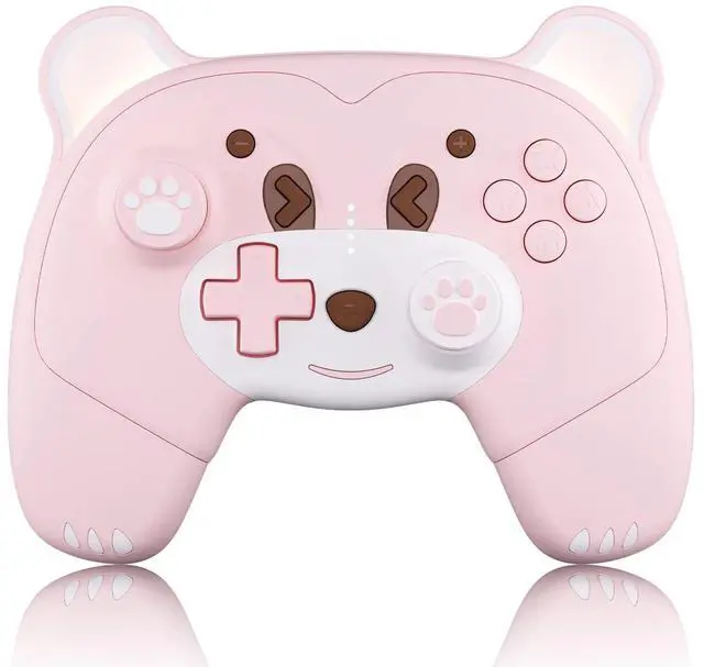 Main image of Mytrix Pink Wireless Controller Compatible with Nintendo Switch/Switch Lite, Cute Pro Controller with Macro, Wake-Up, Turbo, Motion, Vibration, Ergonomic Breathing Light, Gift for Gamer Girls Boys