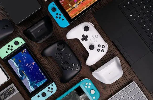 Alt view image 7 of 7 - 8Bitdo Ultimate Bluetooth Controller with Charging Dock for Switch and Windows, Black