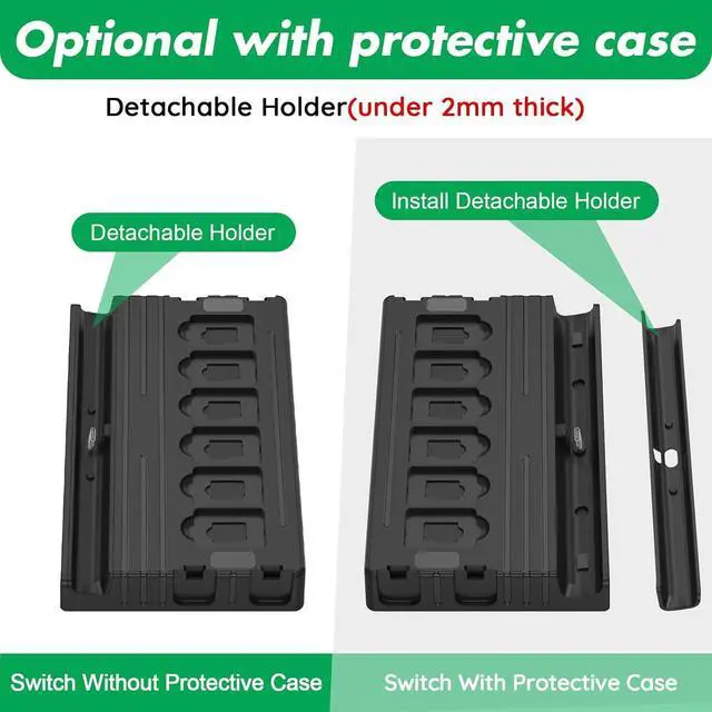 Alt view image 6 of 7 - TV Docking Station with Joycon Charging for Switch,Storable 6 Game Cards/6 TF Cards,Switch Docking Station Support 4K HDMI Adapter Output with HDMI Cable and 15V/2.6A USB-C Charger