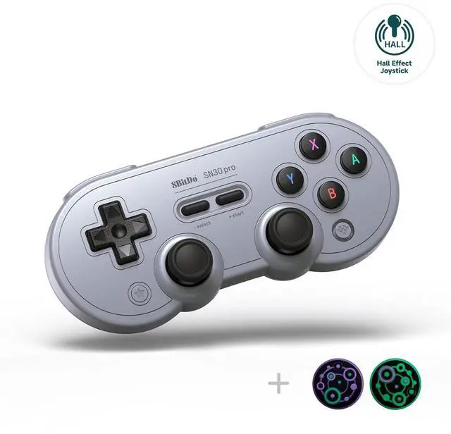Main image of 8Bitdo Sn30 Pro Wireless Bluetooth Controller, Hall Effect Joystick Update, Retro Gamepad for Switch/Switch 2, PC, Steam Deck, Android, Raspberry PI, iPhone, iPad, macOS and Apple TV (Gray Edition)