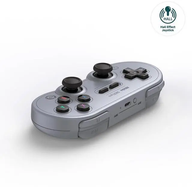 Alt view image 2 of 7 - 8Bitdo Sn30 Pro Wireless Bluetooth Controller, Hall Effect Joystick Update, Retro Gamepad for Switch/Switch 2, PC, Steam Deck, Android, Raspberry PI, iPhone, iPad, macOS and Apple TV (Gray Edition)