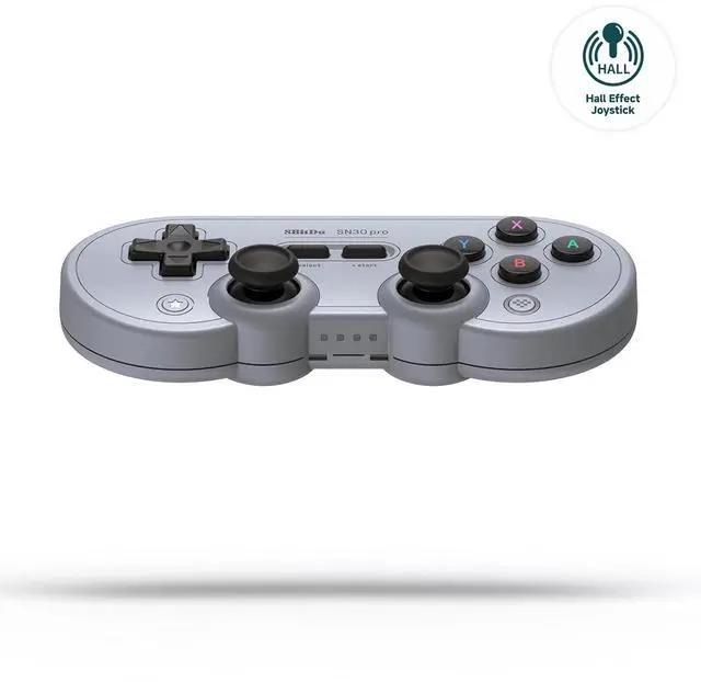 Alt view image 3 of 7 - 8Bitdo Sn30 Pro Wireless Bluetooth Controller, Hall Effect Joystick Update, Retro Gamepad for Switch/Switch 2, PC, Steam Deck, Android, Raspberry PI, iPhone, iPad, macOS and Apple TV (Gray Edition)
