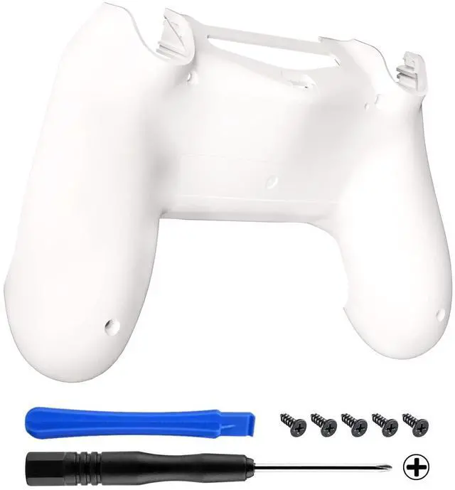 Main image of eXtremeRate White Game Improvement Replacement Parts Back Housing Cover, Custom Bottom Shell Compatible with ps4 Controller JDM-040, JDM-050 and JDM-055