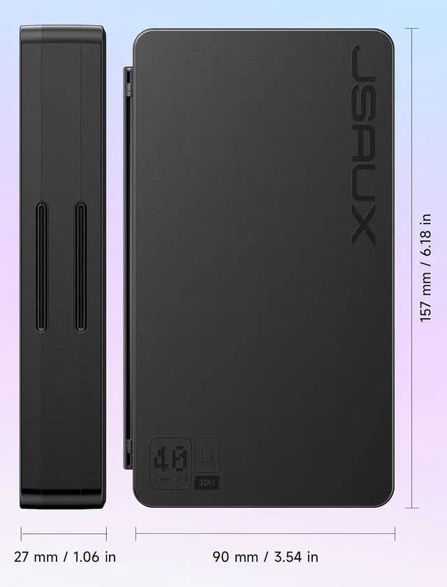 Alt view image 7 of 7 - JSAUX Game Card Case for Nintendo Switch 2 (2025), Switch OLED & Lite, 40-Slot Hard Shell Storage Holder for 40 Game Cartridges & Micro SD Cards, Compact Travel Gaming Card Organizer Box - Black