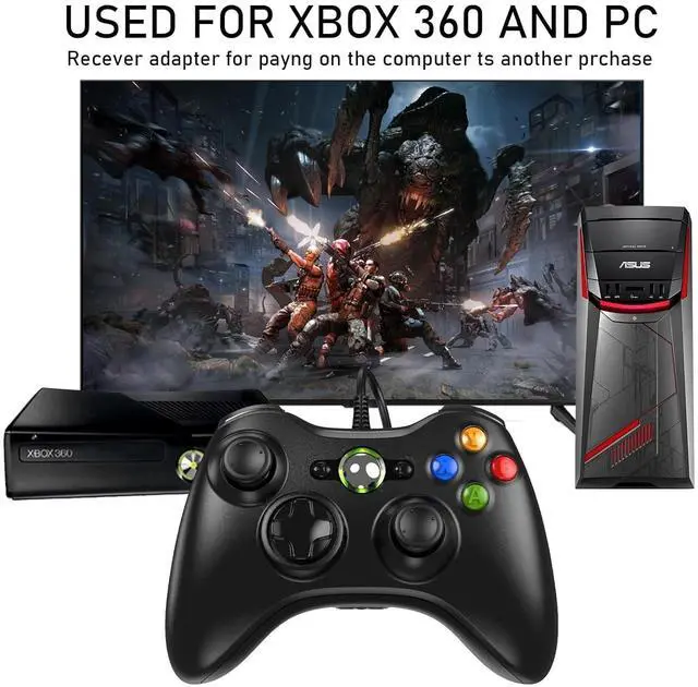 Alt view image 4 of 6 - Etpark X-Box 360 Controller Wired, Gamepad Controller with Wired USB for Microsoft X-Box 360 & Slim Console and PC Windows XP/7/8/10, with Upgraded Joystick, Black