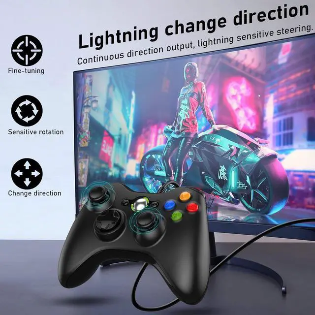 Alt view image 5 of 6 - Etpark X-Box 360 Controller Wired, Gamepad Controller with Wired USB for Microsoft X-Box 360 & Slim Console and PC Windows XP/7/8/10, with Upgraded Joystick, Black