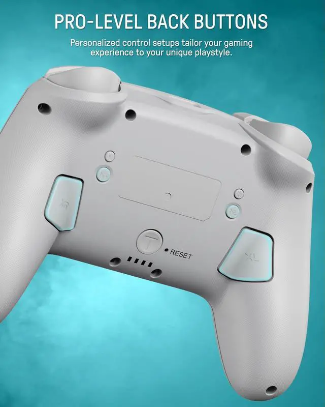 Alt view image 6 of 7 - FUNLAB Switch Pro Controller Wireless White Compatible with Nintendo Switch 2/OLED/Lite, Firefly Bluetooth Remote Gamepad with Hall Effect Joysticks/RGB 7 LED Colors/Paddle/Turbo/Motion Control