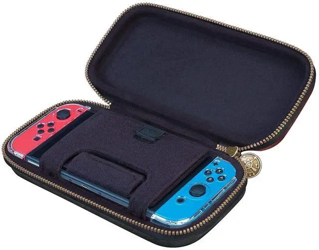 Alt view image 5 of 7 - Game Traveler RDS  Licensed Zelda Case for Nintendo Switch OLED & Nintendo Switch - Adjustable Viewing Stand, Bonus Game Cases, & Deluxe Carry Handle