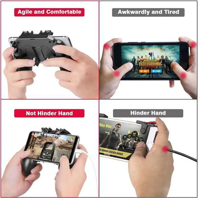 Alt view image 5 of 6 - Mobile Game Controller for iPhone & Android, Pubg Mobile Controller with Cooling Fan, Phone Triggers for Gaming, Gaming Grip Joystick Gamepad Shoot Aim Keys for 4.7-6.5" Phone