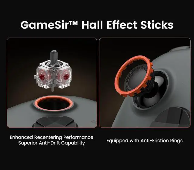 Alt view image 4 of 7 - GameSir Nova 2 Lite Wireless PC Controller with Hall Effect Joysticks & Triggers, 2.4G & Wired 1000Hz Polling Rate, Remappable Buttons - Compatible with PC/Switch/Steam/Android (White)