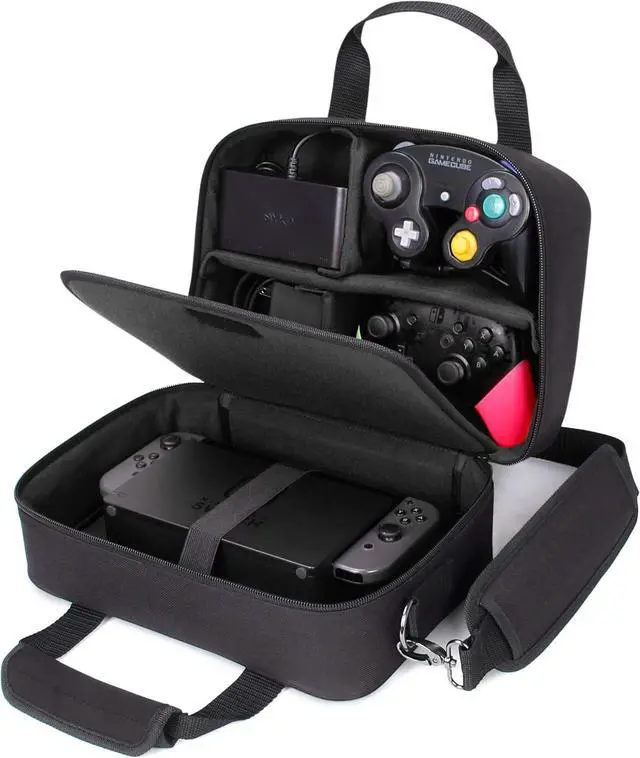 Main image of USA Gear Sling Bag Compatible with Nintendo Switch 2, Dock Station, Gamecube / Pro Controller, Joy Cons & more Nintendo Switch 2 Accessories - Customizable Interior, Shoulder Strap - Black
