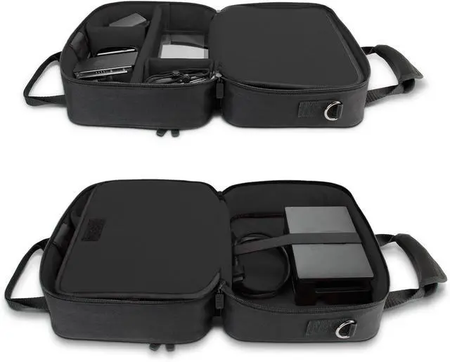 Alt view image 3 of 7 - USA Gear Sling Bag Compatible with Nintendo Switch 2, Dock Station, Gamecube / Pro Controller, Joy Cons & more Nintendo Switch 2 Accessories - Customizable Interior, Shoulder Strap - Black