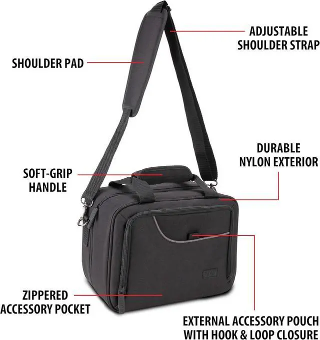 Alt view image 6 of 7 - USA Gear Sling Bag Compatible with Nintendo Switch 2, Dock Station, Gamecube / Pro Controller, Joy Cons & more Nintendo Switch 2 Accessories - Customizable Interior, Shoulder Strap - Black