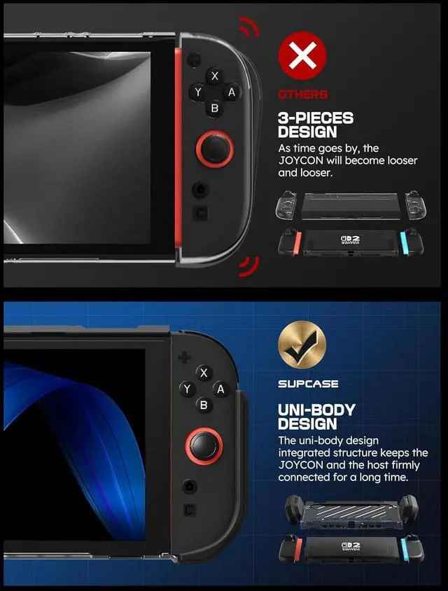 Alt view image 4 of 7 - SUPCASE for Nintendo Switch 2 Case 2025 (Unicorn Beetle Pro), [Military-Grade Protection] [Magnetic Joy Con Controllers Friendly] Dockable Integrated Cover Accessories for Nintendo Switch 2, Black