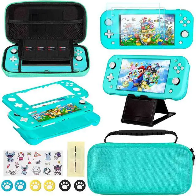 Main image of Accessories Kit for Nintendo Switch Lite - YOOWA Accessories Bundle with Carrying Case, Protective Cover case, 2-Pack Tempered Glass Screen Protector, Adjustable Play Stand, 6 Thumb Grips