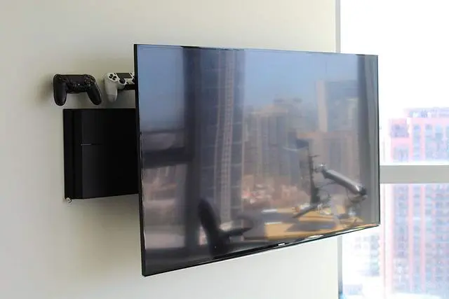 Alt view image 4 of 7 - HumanCentric Wall Mount Compatible with PS4 Fat, 2 Controller Mounts Bundle, Mount on The Wall or on The Back of The TV with a VESA Pattern, Does Not Work with Slim or Pro PS4, Hardware Included