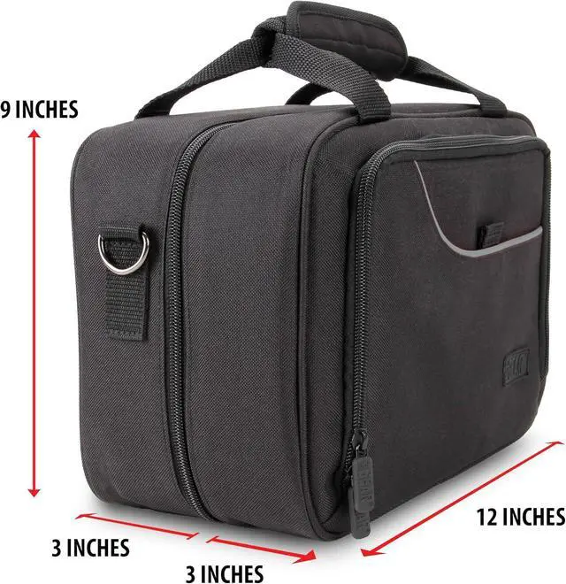 Alt view image 5 of 7 - USA Gear Sling Bag Compatible with Nintendo Switch 2, Dock Station, Gamecube / Pro Controller, Joy Cons & more Nintendo Switch 2 Accessories - Customizable Interior, Shoulder Strap - Black