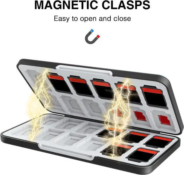 Alt view image 3 of 7 - HEIYING Switch Game Card Case for Switch 2 /OLED / Lite,Custom Pattern Game Cards Holder with 24 Games Card Slots and 24 Micro SD Cards Slots for Easy to Carry