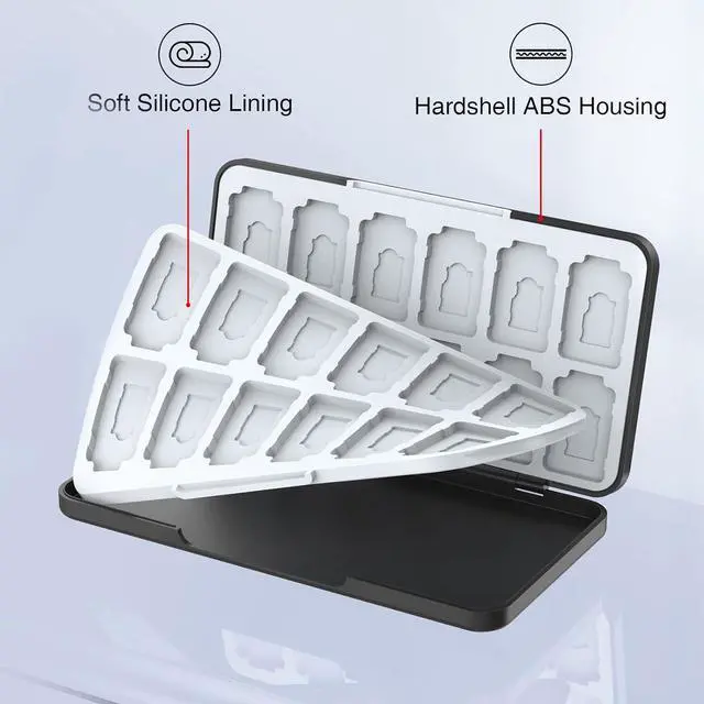 Alt view image 4 of 7 - HEIYING Switch Game Card Case for Switch 2 /OLED / Lite,Custom Pattern Game Cards Holder with 24 Games Card Slots and 24 Micro SD Cards Slots for Easy to Carry