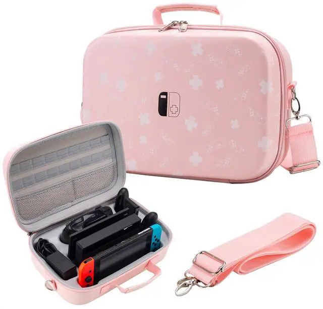 Main image of Flyekist Carrying Case for Nintendo Switch/OLED Model,Deluxe Portable Travel Messenger Bag fit Switch Console & Full Set Game Accessories with Mesh Pocket,18 Games & Removable Shoulder Strap
