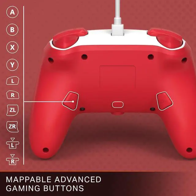 Alt view image 3 of 7 - PowerA Enhanced Wired Controller for Nintendo Switch - Mario White