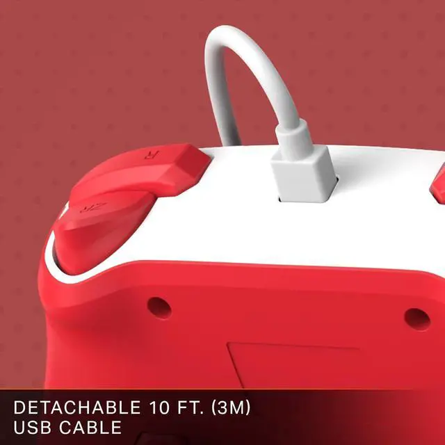 Alt view image 7 of 7 - PowerA Enhanced Wired Controller for Nintendo Switch - Mario White