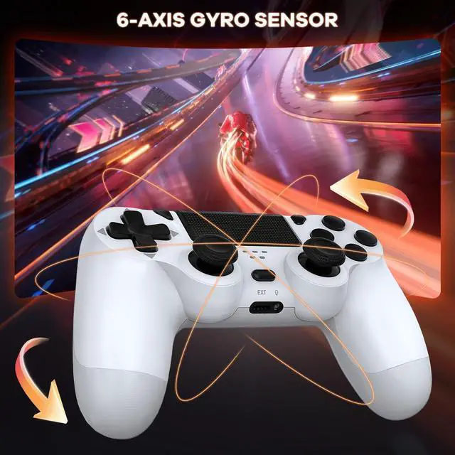 Alt view image 6 of 6 - LaiChauKit Wireless Controller 2 Pack Compatible with PS4/Pro/Slim with Dual VibrationAudio Jack2Pcs USB C Cable
