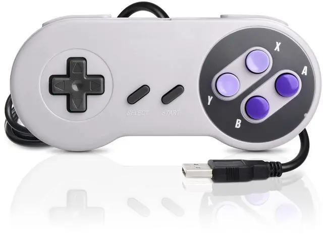 Alt view image 2 of 6 - 2 Pack PC USB SNES Retro Super Controller Gamepad Compatible with SNES Games, Retro SNES PC Controller Joypad for Windows PC iOS MAC Linux Raspberry Pi Retropie Sega Genesis Higan OpenEmu Emulator