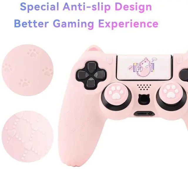 Alt view image 3 of 7 - GeekShare Cat Paw PS4 Controller Skin Anti-Slip Silicone Skin Protective Cover Case for PS4 Wireless Controller -- Pink