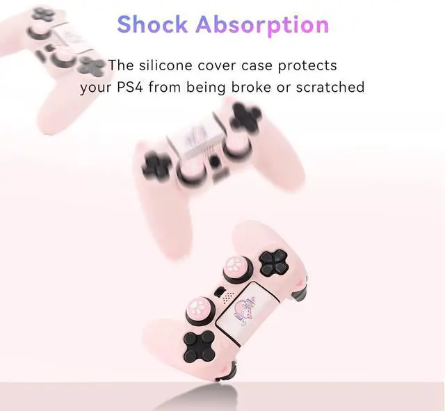 Alt view image 2 of 7 - GeekShare Cat Paw PS4 Controller Skin Anti-Slip Silicone Skin Protective Cover Case for PS4 Wireless Controller -- Pink