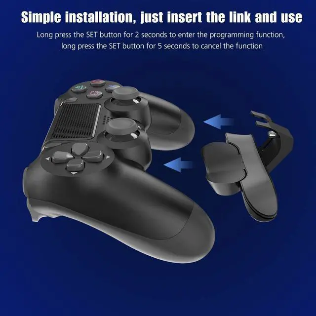 Alt view image 3 of 7 - DRILI Paddles for PS4 Controller, Back Button Attachment for PS4 Controller, TURBO Function/Memory Function/Plug And Play, PS4 controller accessories