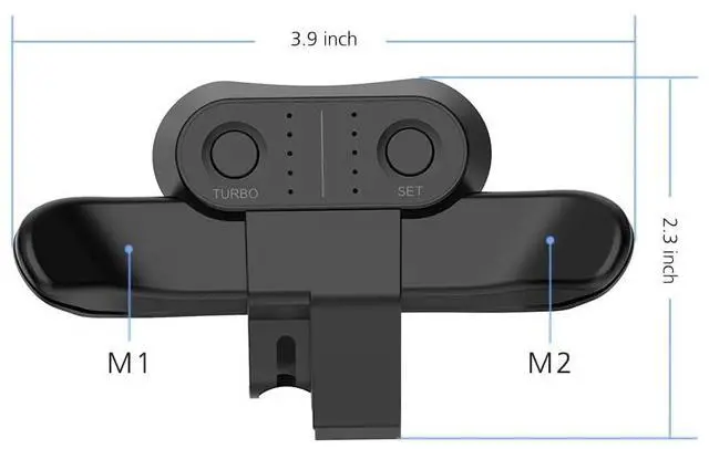 Alt view image 6 of 7 - DRILI Paddles for PS4 Controller, Back Button Attachment for PS4 Controller, TURBO Function/Memory Function/Plug And Play, PS4 controller accessories